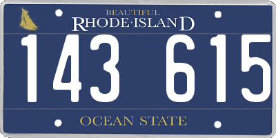 RI license plate 143615