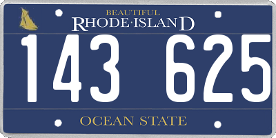 RI license plate 143625