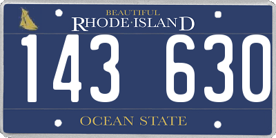 RI license plate 143630
