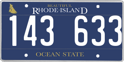 RI license plate 143633
