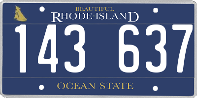 RI license plate 143637