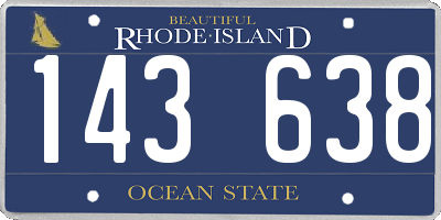 RI license plate 143638