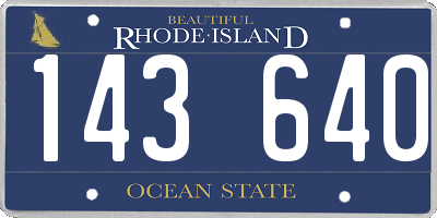 RI license plate 143640