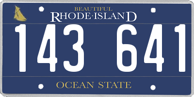 RI license plate 143641