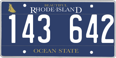 RI license plate 143642