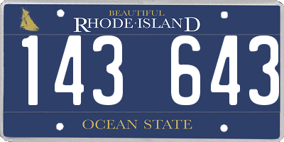 RI license plate 143643