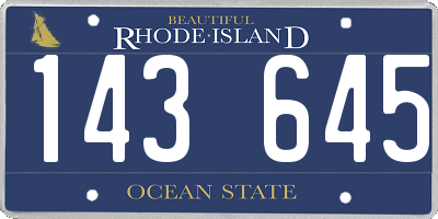 RI license plate 143645
