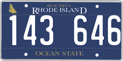 RI license plate 143646