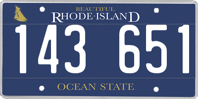 RI license plate 143651