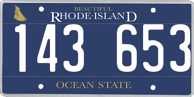 RI license plate 143653