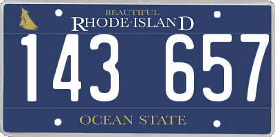 RI license plate 143657