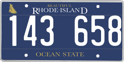 RI license plate 143658