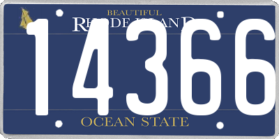 RI license plate 14366