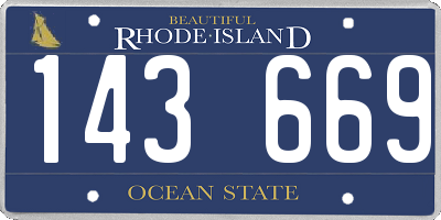 RI license plate 143669