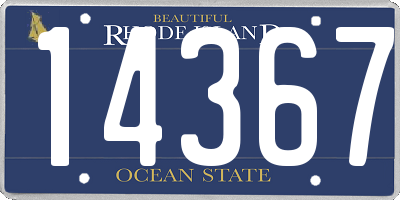 RI license plate 14367