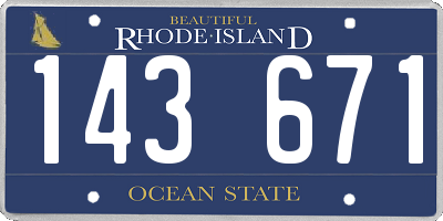 RI license plate 143671