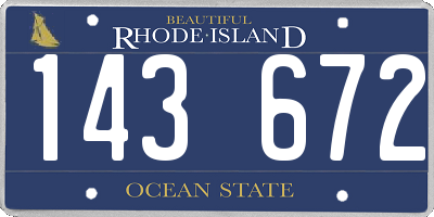 RI license plate 143672