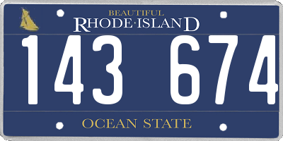 RI license plate 143674