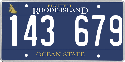 RI license plate 143679