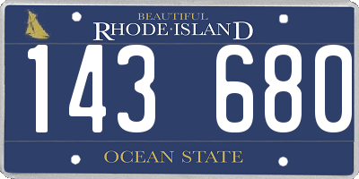 RI license plate 143680