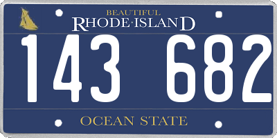 RI license plate 143682
