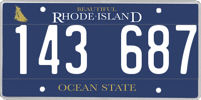 RI license plate 143687