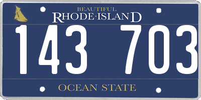RI license plate 143703
