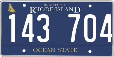 RI license plate 143704