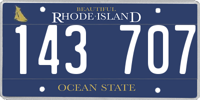 RI license plate 143707