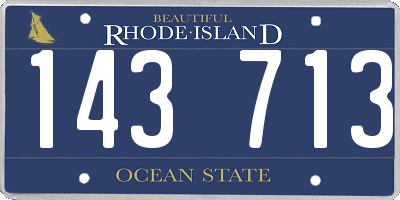 RI license plate 143713
