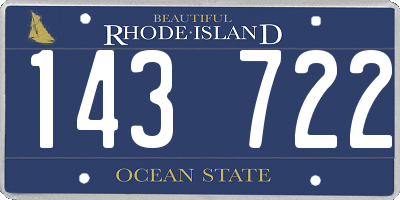RI license plate 143722