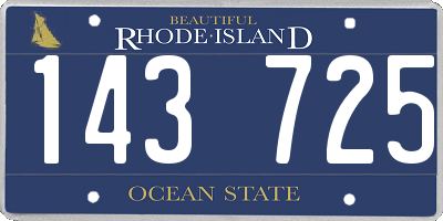 RI license plate 143725