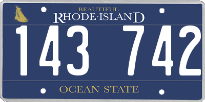 RI license plate 143742