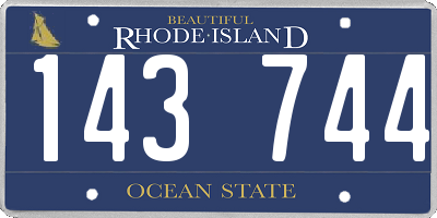RI license plate 143744