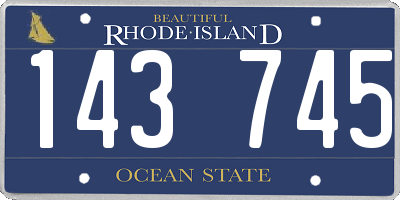 RI license plate 143745