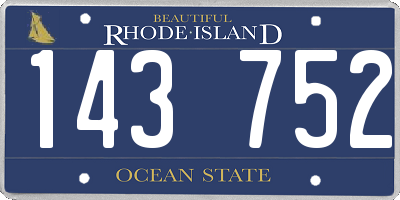 RI license plate 143752