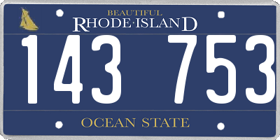 RI license plate 143753