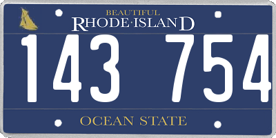 RI license plate 143754