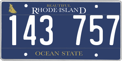 RI license plate 143757