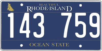 RI license plate 143759
