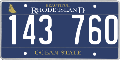RI license plate 143760