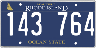 RI license plate 143764