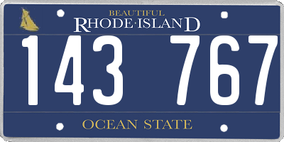 RI license plate 143767