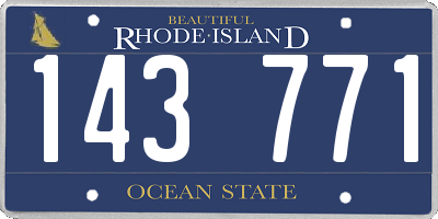 RI license plate 143771