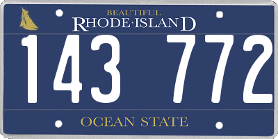 RI license plate 143772