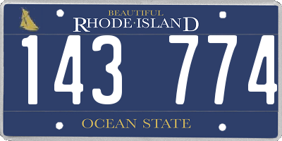 RI license plate 143774