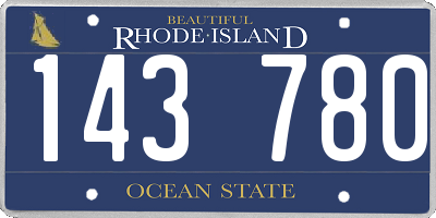 RI license plate 143780