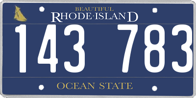RI license plate 143783