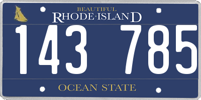 RI license plate 143785
