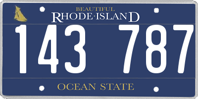 RI license plate 143787
